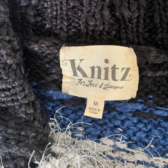 ❌SOLD❌FL&L x Knitz 💕🍋 • Crosby fringe cardigan in black and navy - Picture 8 of 14